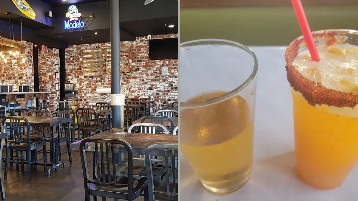Seafood boils served in a casual dining room.